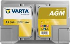 Actual product image Varta DYNAMIC AGM AGM3 12V 70 AH 760EN (A) (12 V, 70 Ah, 760 A)