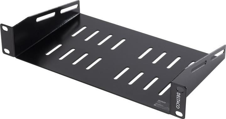 Deltaco 10-33HYL, Rack shelf, Black, SPCC, 1U, 25.4 cm (10"), 250 mm