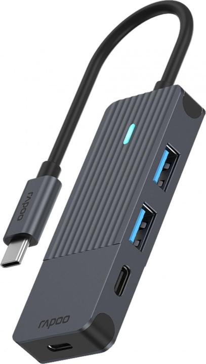 Rapoo USB-C Hub, USB-C auf USB-A und USB-C, grau (USB-C, 4 Ports)
