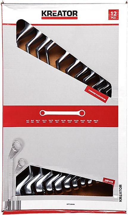 Produktbild Kreator Schraubenschlüsselsatz 6-32mm Doppelring - 12 St. (32 mm, 19 mm, 6 mm, 12 mm, 24 mm, 14 mm, 22 mm, 16 mm, 23 mm, 10  mm, 21 mm, 18 mm, 27 mm, 7 mm, 31 mm, 17 mm, 11 mm, 15 mm, 26 mm, 30 mm, 8 mm, 28 mm, 9 mm, 29 mm, 13 mm, 20 mm, 25 mm)