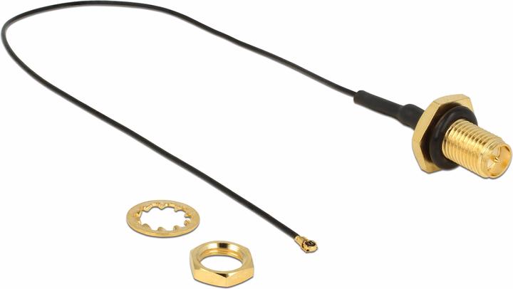 Actual product image Delock Antenna cable RP-SMA to MHF4, 20cm, water protected (4.90 dB, Antenna cable)