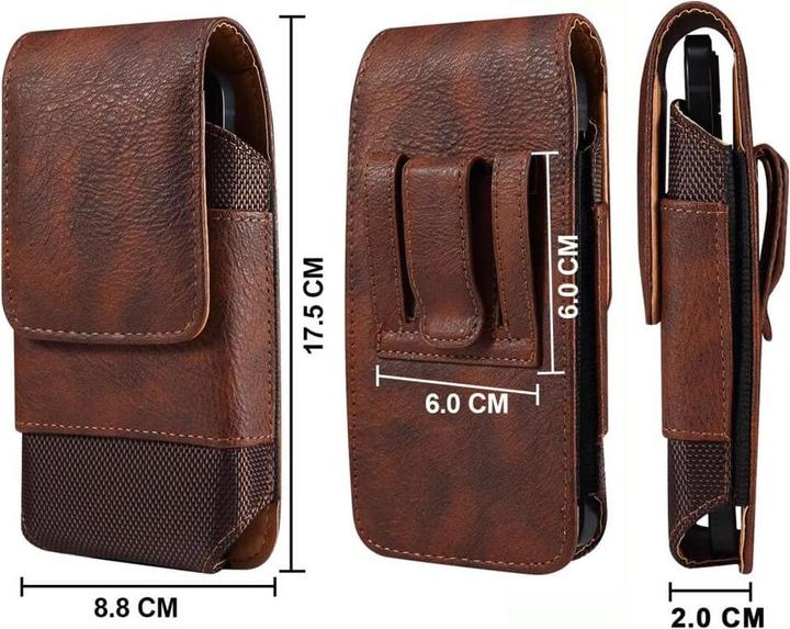 Immagine prodotto Cover-Discount Nylon - Borsa da cintura in pelle con tasca per carte di credito marrone / XL