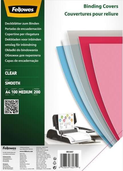 Produktbild Fellowes Einbanddeckel A4 200µm transparent