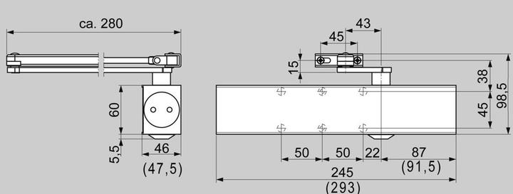 Actual product image Dormakaba TS 83 (Room door, Entrance door, Wooden door, French window, Indoor, Outdoor)