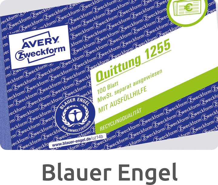 Produktbild Avery RecyclingÂ Quittung inkl. MwSt. (100 x)