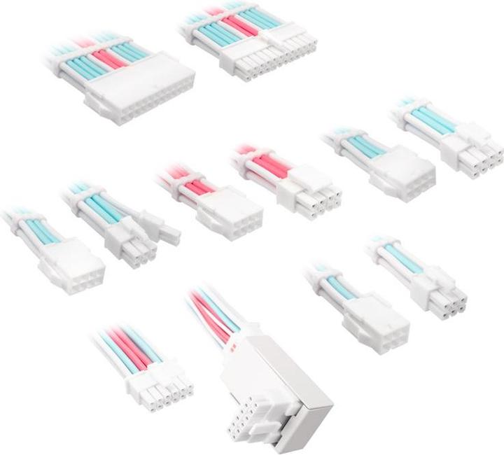 Kolink Core Pro Braided Cable Extension Kit 12V-2x6 Typ 1 - Brilliant White/Neon Blue/Pure Pink