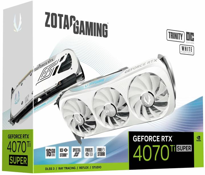 Actual product image Zotac GeForce RTx4070Ti SUPR TrntyWhte (16 GB)