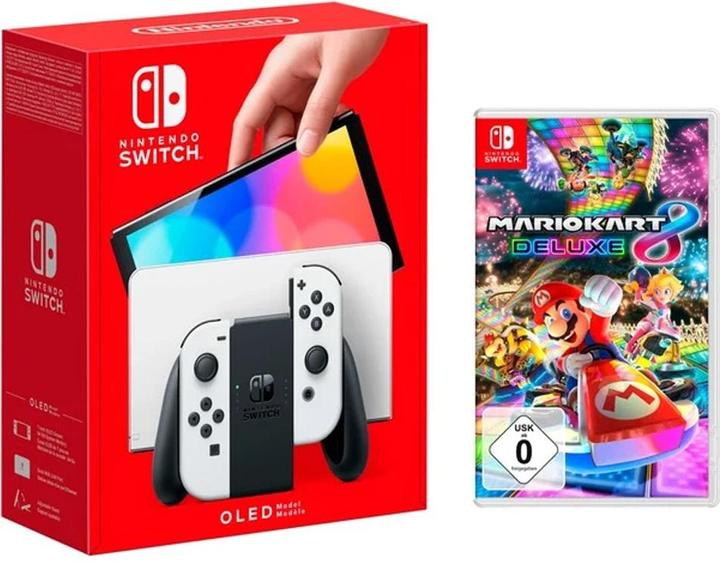 Nintendo Switch (OLED-Modell) (weiss, inkl. Mario Kart 8 Deluxe)