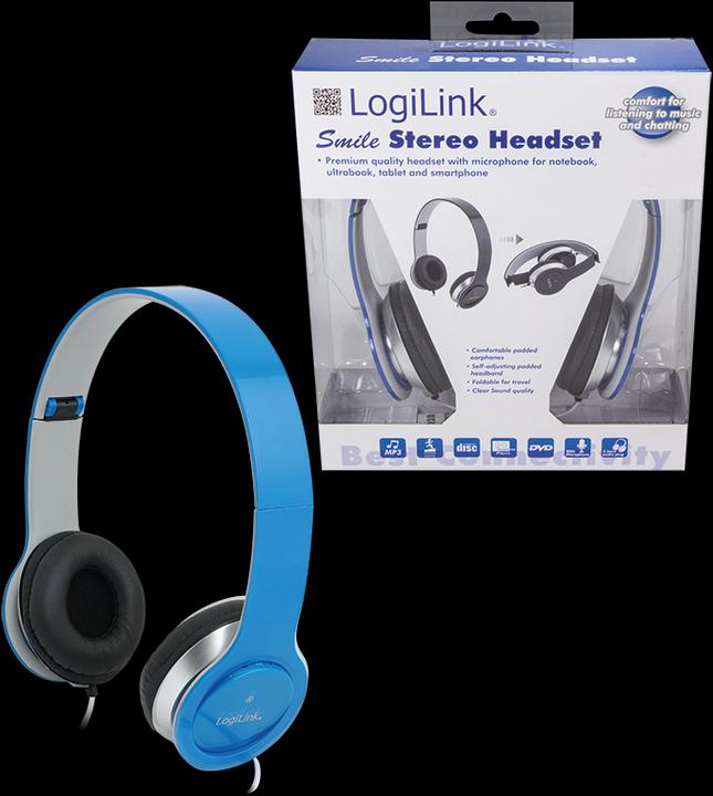 Image du produit LogiLink Casque d'écoute stéréo pour le sourire (Filaire)