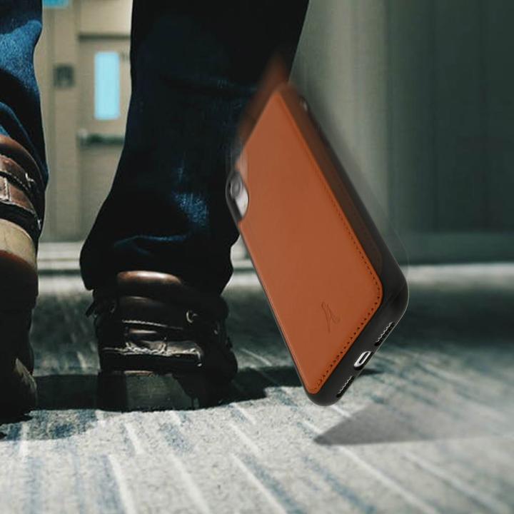 Produktbild Akashi Schutzhülle aus Echtleder stoss- kratzfest für Apple iPhone XR – Kupfer (Apple iPhone XR)