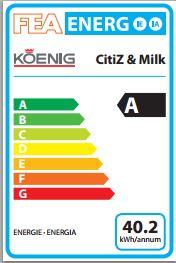 Energie-Label Koenig CitiZ 60's (NESPRESSO Original)