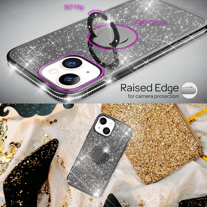 Produktbild Nalia Ring Glitzer Silikon Hülle (Apple iPhone 13 mini)