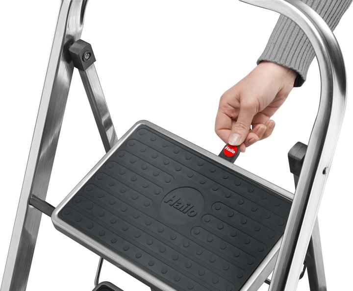 Image du produit Hailo K70 StandardLine, escabeau aluminium, 3 marches (Échelle deux plans, 106 cm)