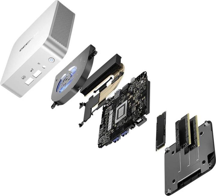 Actual product image Geekom Mini PC A8 AMD Ryzen 7 8845HS 32 GB RAM 1 TB SSD AMD Graphics 780M (AMD Ryzen 7 8845HS, 32 GB, Radeon 780M)