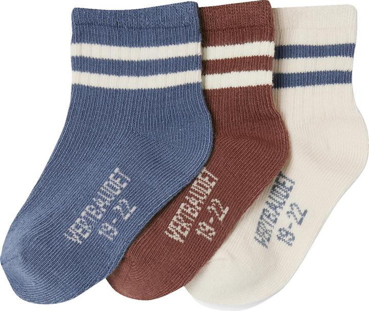 Vertbaudet 3er-Pack Jungen Baby Socken mit Streifen (3er Pack, 18)