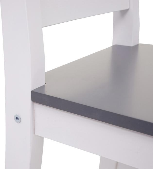 Produktbild Swisshandel24 Esszimmer-Set HWC-F77, Sitzgruppe Esszimmergruppe, Massiv-Holz Landhaus 110cm weiss-grau
