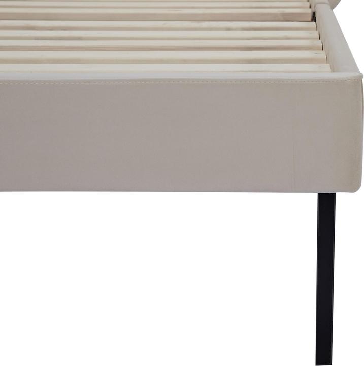 Image du produit En.Casa Lit rembourré Porvoo avec matelas velours 90x200 cm Beige (90 x 200 cm)