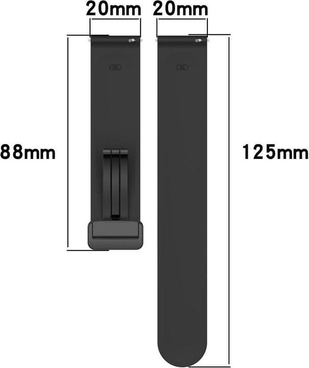 Immagine prodotto Cover-Discount Bracciale sostitutivo in silicone 20 mm nero (20 mm, Silicone)