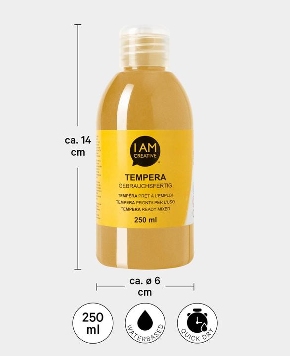 Produktbild I Am Creative Tempera, Temperafarbe auf Wasserbasis, 250 ml (Gold, 250 ml)