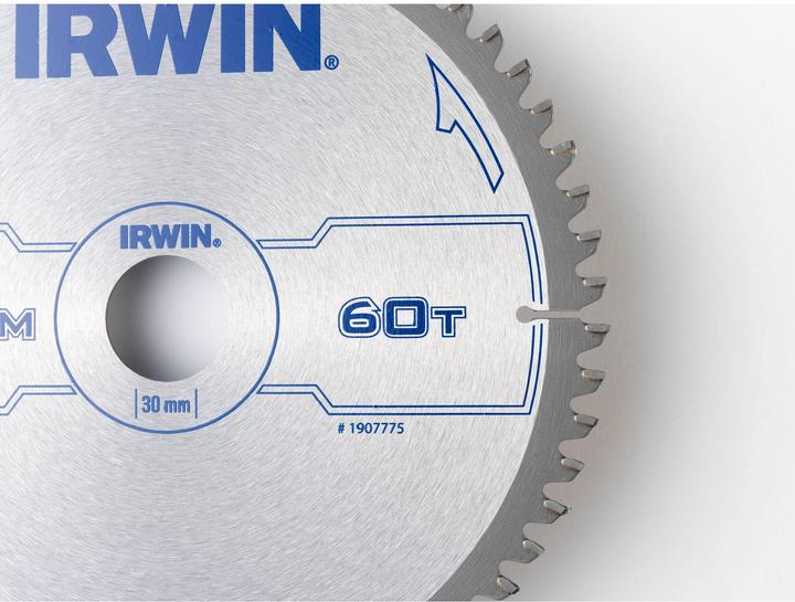 Image du produit Irwin 1907775 Lame de scie circulaire professionnelle 210 x 30 mm 60Teeth Aluminium
