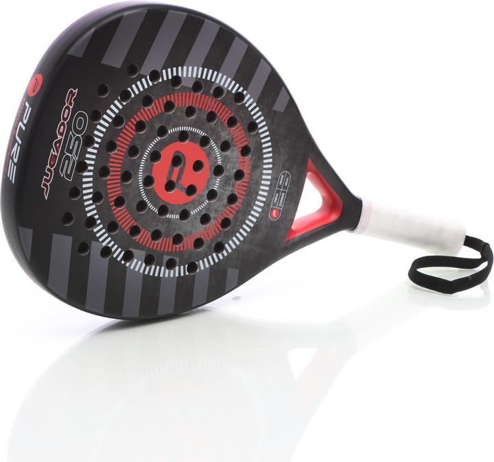 Actual product image Luxtri Padel Racket Jugador 250 Teardrop Shape Grey Red 360g Fibreglass EVA Padel Tennis