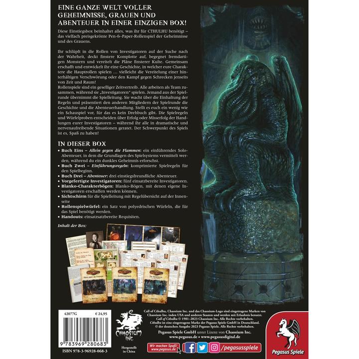 Produktbild Pegasus Cthulhu Einstiegsbox, Rollenspiel, für 3-6 Spieler, ab 14 Jahren (DE-Ausgabe) (Deutsch)