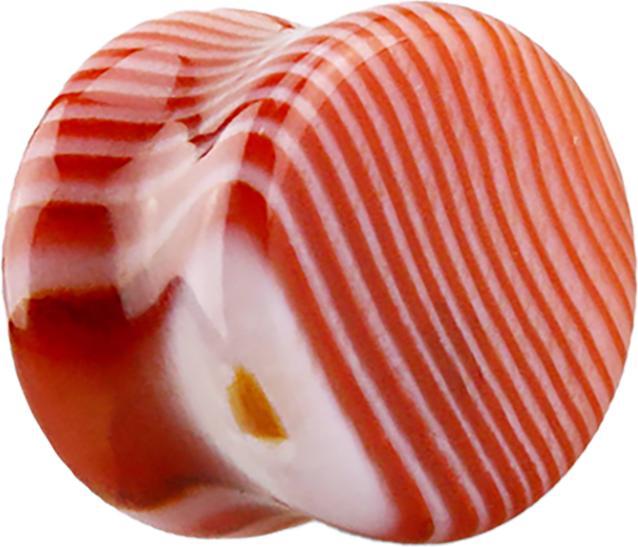 Produktbild Star Piercing Flared Plug roter Achat Stein (ohne Messing, Mineralisch)