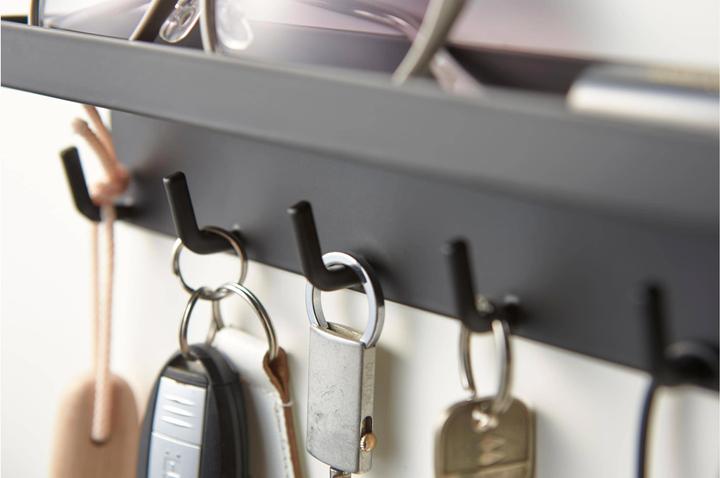 Actual product image Yamazaki Magnetic key rack with SMART shelf