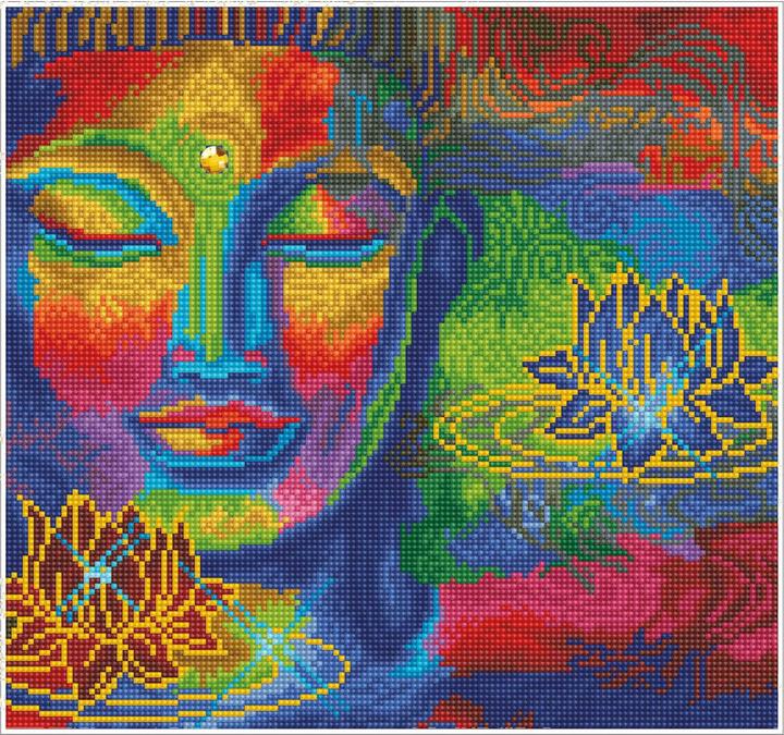 Diamond Dotz Diamond Painting Buddha and lotus flowers