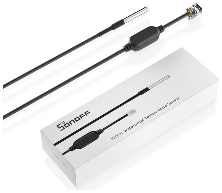 Actual product image Sonoff WTS01 Temperature sensor Waterproof RJ9 1.5m