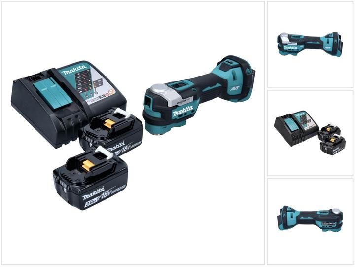 Makita DTM 52 RF Akku Multifunktionswerkzeug 18 V Starlock Max Brushless + 2x Akku 3,0 Ah + Ladegerä