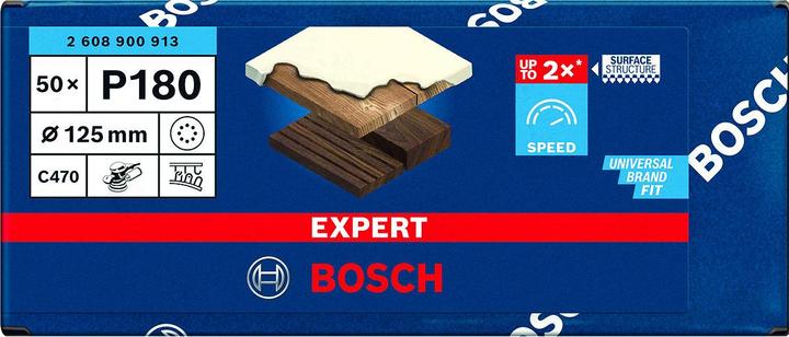 Productafbeelding Bosch Professional Zubehör Expert C470 Schuurpapier met 8 gaten voor excentrische schuurmachine, 125 mm, G 180, 50 st. (180)