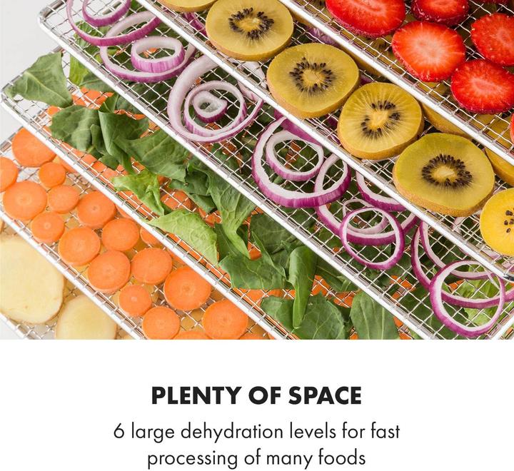Produktbild Klarstein Fruit Jerky Pro 6 Dörrautomat Dehydrator 6 Etagen Edelstahl