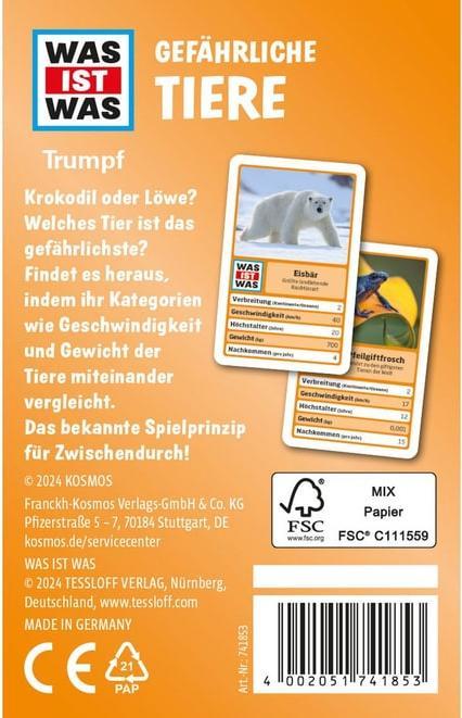 Produktbild Kosmos WAS IST WAS Trumpf: Gefährliche Tiere (Deutsch)