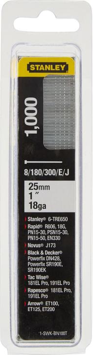 Image du produit Stanley CLOU TYPE J 25MM / 118GA