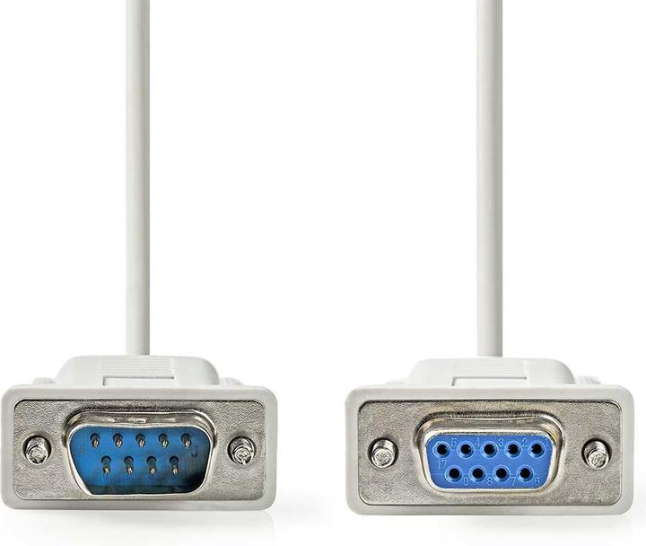 Actual product image Nedis Serial cable | D-SUB 9-pin male | D-SUB 9-pin female | Nickel-plated | 2.00 m | Round | PVC (2 m, VGA)