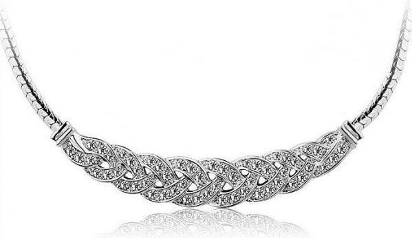 Hermex Platinum veredelte LUXUS Halskette mit Zirkonia - Platin (18K Platin, 42 cm)