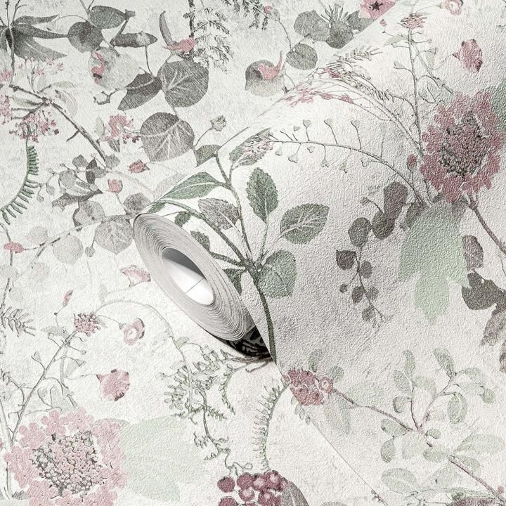 Image du produit A.S. Création papier peint cuisine cottage intissé papier peint fleuri prairie fleurie violet blanc vert (53 x 1005 cm)