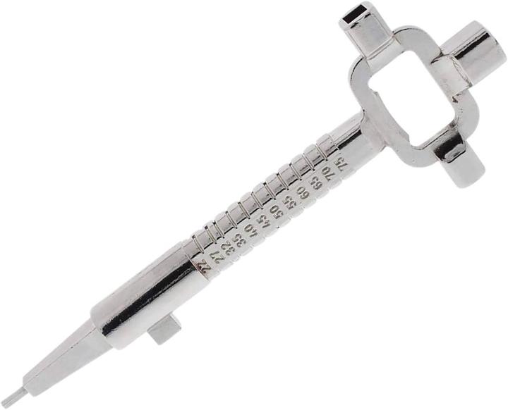 Produktbild Dulimex Universal-Bauschlüssel mit Messskala, Gesamtlänge 195 mm, Stahl vernickelt
