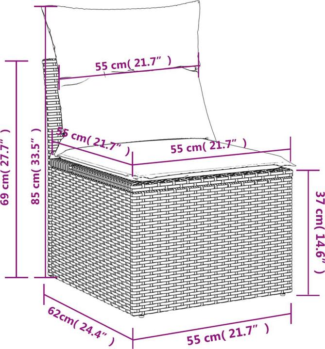 Produktbild VidaXL Gartenmöbel Sofa Garnitur Gartengarnitur Garten Sitzgruppe 8-tlg. Beige