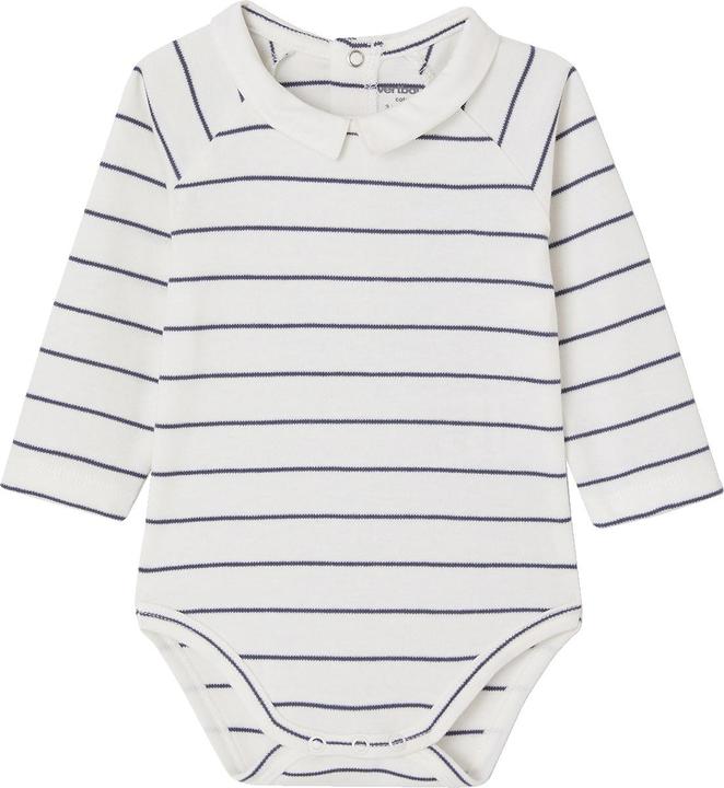 Actual product image Vertbaudet Bio-Kollektion: Gestreifter Baby Langarm-Body mit Kragen (86)