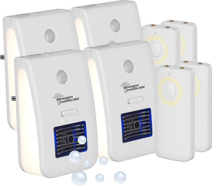 Newgen medicals Set of 4 2in1 Ionizer Air Purifier & Night Light (20 m²)