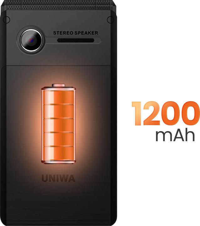 Actual product image Avizar Klapphandy mit 2 Bildschirmen Akku 1200mAh Dual-SIM (2.80")