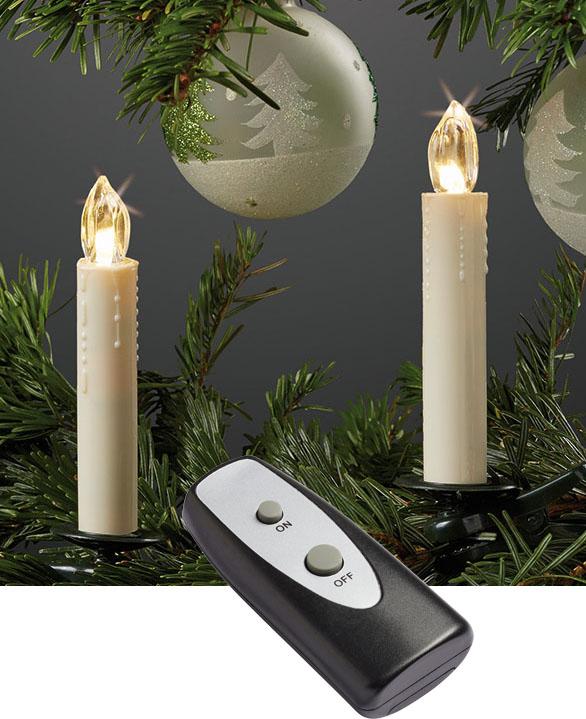 Actual product image Hellum LED Christmas tree candles wireless BASIS-SET 10 BS ww, Box (1 x)