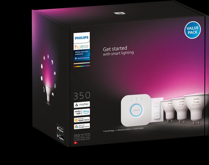 Immagine prodotto Philips Hue Starter set White & Color Ambiance (GU10, 5.70 W, 350 lm, 3 x, G)