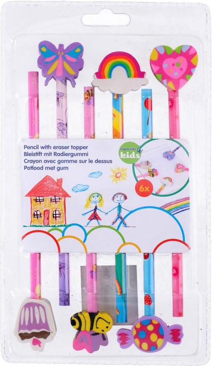 Topwrite Bleistift mit Radiergummi (Hart, 6 x)