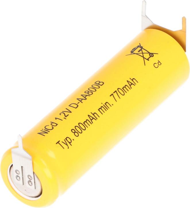 Immagine prodotto AccuCell Batteria ricaricabile Flat Top AA etichetta di saldatura 3-er stampa + / -- (3 pz., 600 mAh, Accumulatore di carica elettrica)