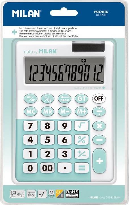 Actual product image Calculator Calculator 12 pos. Antibacterial green (Batteries, Solar cells)