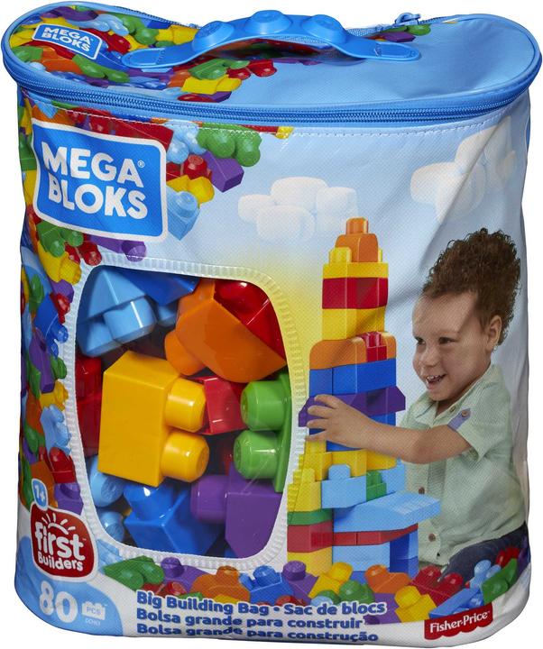Mega Bloks Bouwstenen tas kleurrijk (80 stuks)