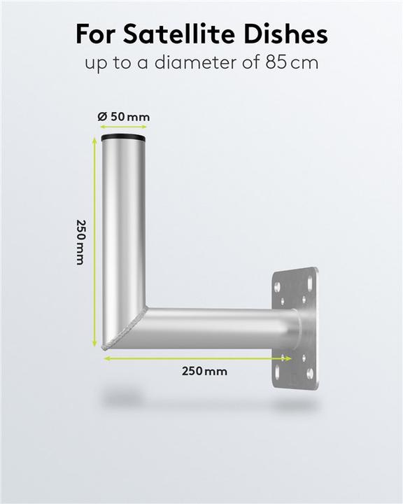 Produktbild Goobay Aluminuim SAT-Schüssel Wandhalter, Grau (Spiegel + Antennen Montage)